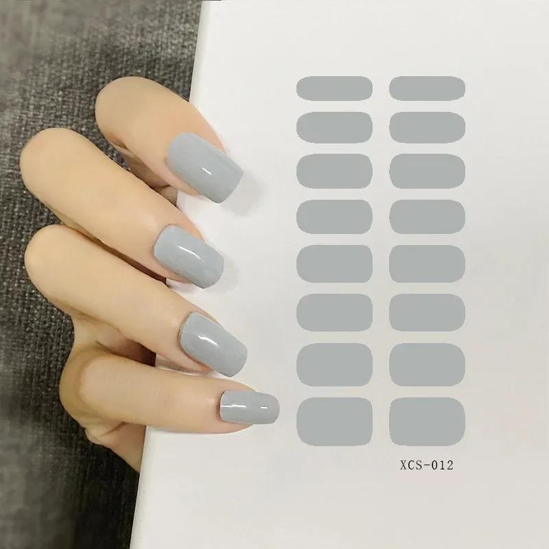 53 Colors Nail Polish Stickers Pure Strips Waterproof Adhesive Nail Full Sticker Environmental Protection DIY Nai Stickers