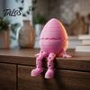 Unique Desktop Display 3D Printed Easter Egg Figurine, Articulated Humanoid Figure with Movable Joints, PLA Plastic Action Figures Shelf Sitter Statue