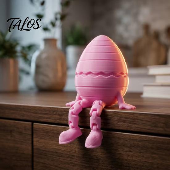 Unique Desktop Display 3D Printed Easter Egg Figurine, Articulated Humanoid Figure with Movable Joints, PLA Plastic Action Figures Shelf Sitter Statue
