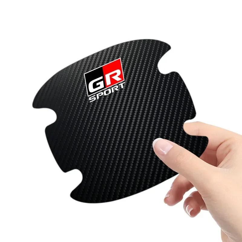 Car Anti Scratch Stickers For Toyota GR Gazoo Sport Door Handle Carbon Fiber Protector Handle Protection Film Styling Accessorie
