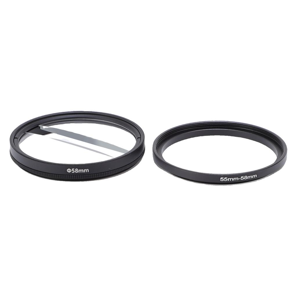 58MM Double Half Moon Special Blur Effects Filter Double Glass Camera Center Split Diopter Lens