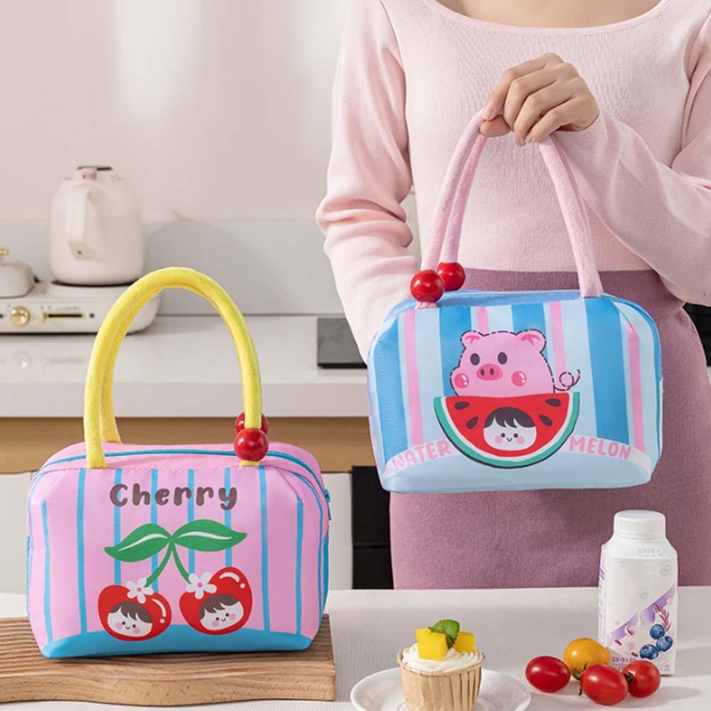 Large Capacity Thermal Insulation Bag Thickened Picnic Box Pouch 3D Handheld Insulated Bag  Kids