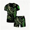 Europa und Amerika Tier Skorpion Muster Outdoor Straße Herren T-Shirt und Shorts 2-teiliges Set Sommer Freizeit Outfit Herren und Damen Sport Set