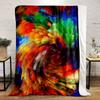 The pattern features vivid, swirling strokes blending bright, vibrant colors. for all seasons blanket lunch break throw gift