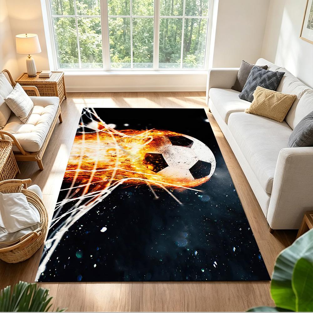 Soccer Pulse Art Splash Non-Slip Home Carpet Design for Office Decor Living Room Bedroom Gift
