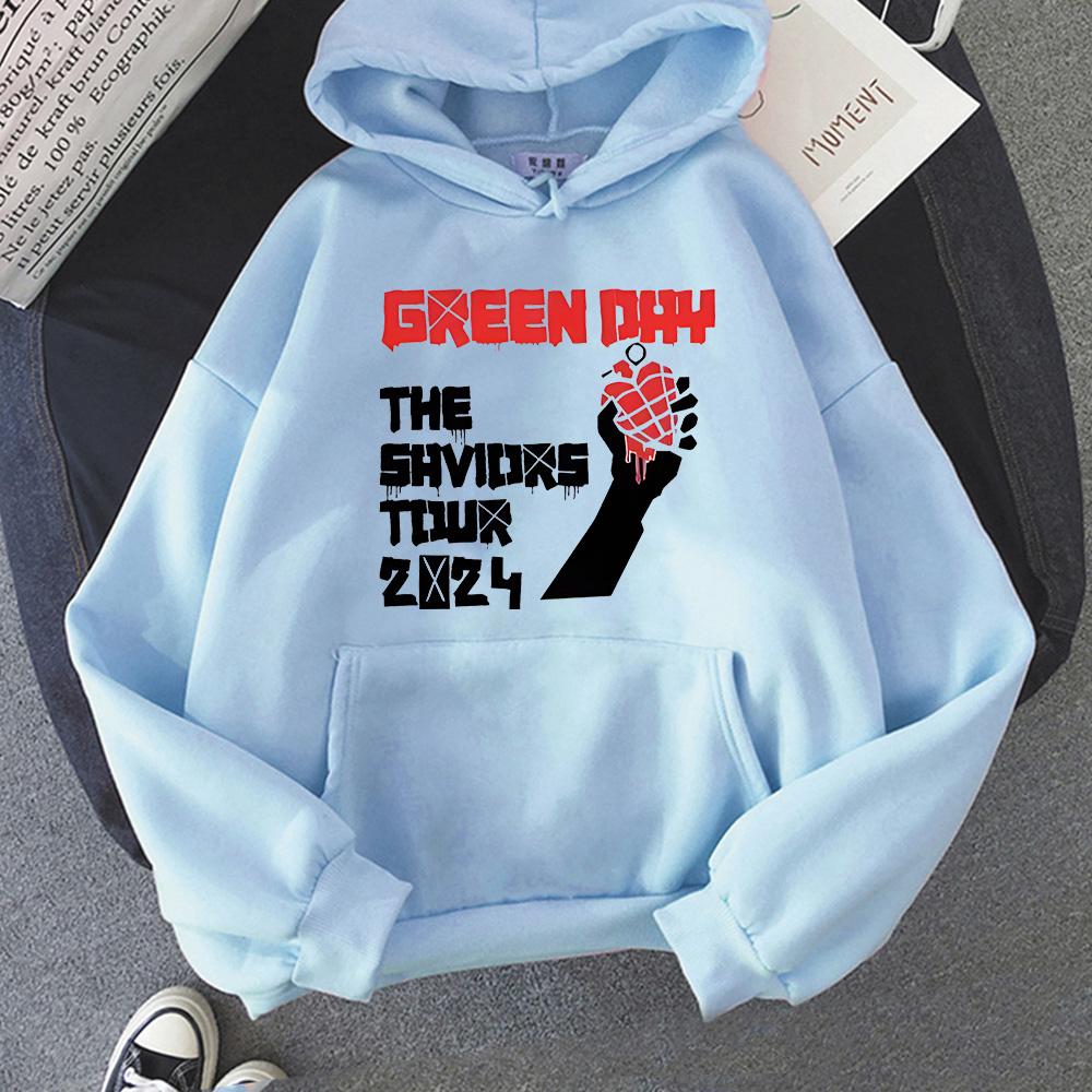 Hip Hop Green Day Saviors Band Hoodies for Autumn/Winter Grunge Sweatshirt With Hooded Casual Retro Clothing Moletom Soft Hoody
