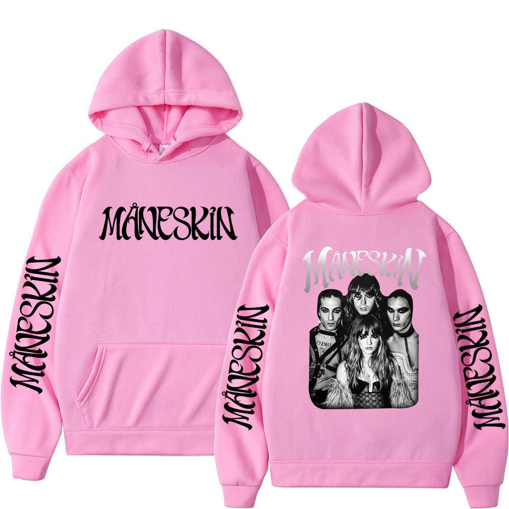 Italienische Rockband Maneskin Hoodies Sänger Grafikdruck Sweatshirts für Fans Lässige Langarm Herren-/Damenbekleidung Kapuzenpullover