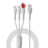 Braided 3-in-1 Fast Charging Cable, 3A, Compatible with Apple & Type-C Android Devices