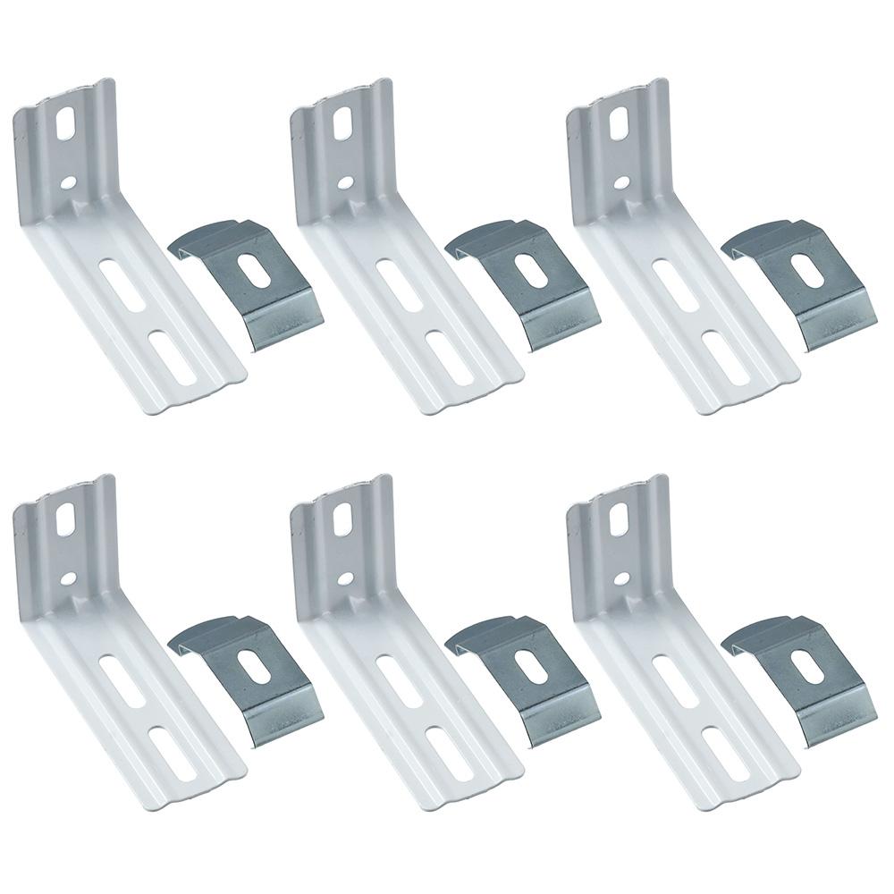 6 pcs 3 Inch Length Vertical Blind Headrail Width 1-1/2"(38mm) White L Bracket Outside Mounting Vertical Blinds