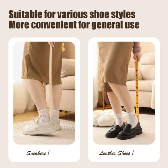 Long Handle Shoehorn Polka Dot 63cm Plastic Shoehorn Extended No Bend Shoehorn for Elderly Pregnant Women Home Use