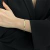 Trendy European & American Minimalist Gold Snake Chain Bracelet for Women in Titanium Steel