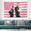 1 Pc The Rookie Tapestry Poster | Lucy Chen & Tim Bradford Print With Pink American Flag Background, Eric Winter Wall Decor