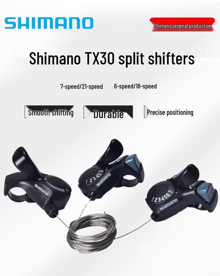 SHIMANO TX30 Mountain Bike Thumb Shifter Set, 6/7/18/21-Speed Compatible