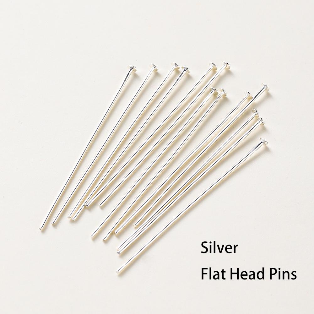 100Pcslot 14K 18K Gold Plated 16-50Mm Ball Head Pins Diy Jewelry Making Findings Brass Metal Flat Head Eye Head Pins Supplies