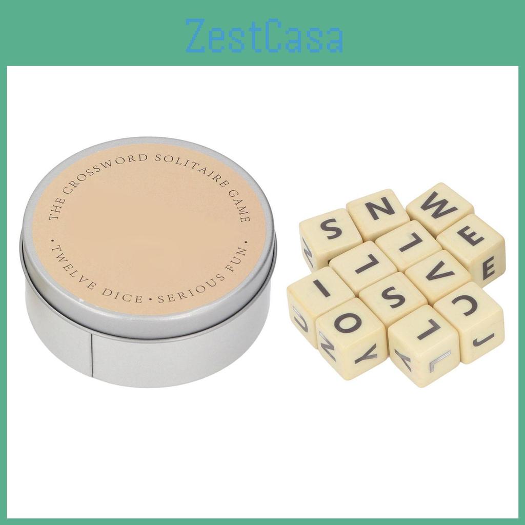 Game Crossword English 12 With Letter Dices Plastic Travel Scrabble Game With Storage Case For