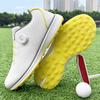 Waterdichte Ademende Golfschoenen voor Mannen met Vaste Noppen en Knoppen