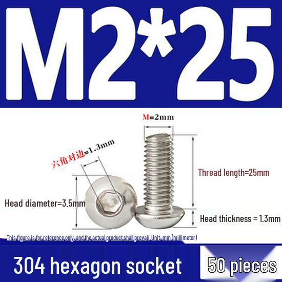 ISO7380 Stainless Steel Hex Drive Dome Head Screws - M2 to M16