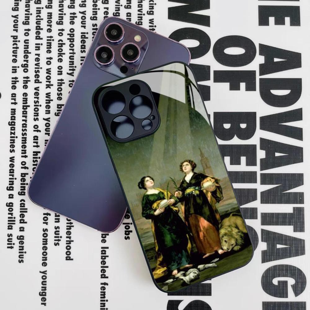 Spain Francisco Goya Art Phone Case for Iphone 17 16 15 14 12 11 13 Pro Max Mini X Air Puls Black Glass Cover