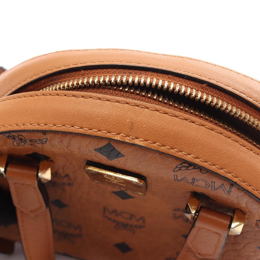 Used MCM Visetos 2WAY Handbag Leather Brown Black Used Women