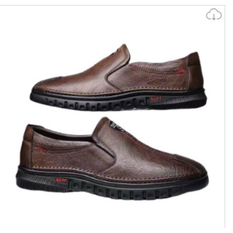 Men's Leather Shoes Casual Shoes Men's Soft Sole Soft Surface Comfortable Doudou Shoes Business Dress Leather Shoes One Foot Lazy Leather Shoes