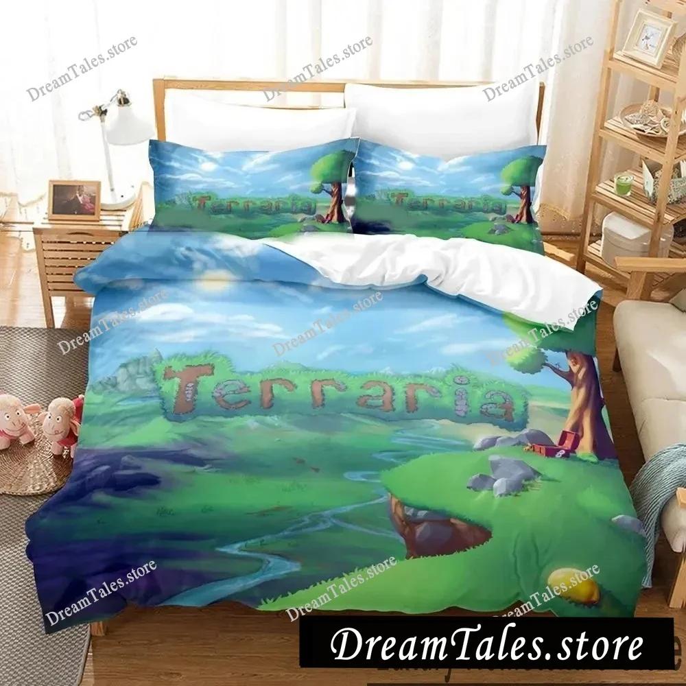 Terraria Bedding Set Single Twin Full Queen King Size Bed Set Adult Kid Bedroom Duvet Cover Sets 3D Print Game Bed Sheet Set
