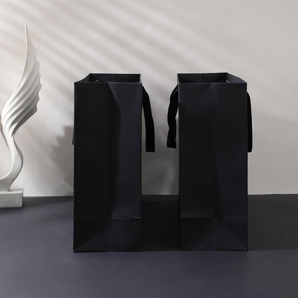 1pc Senior Black Kraft Paper Bag Wedding Christmas Party Candy Food Cookies Packing Paper Bags Fashion Clothes Gifts Pack Bags