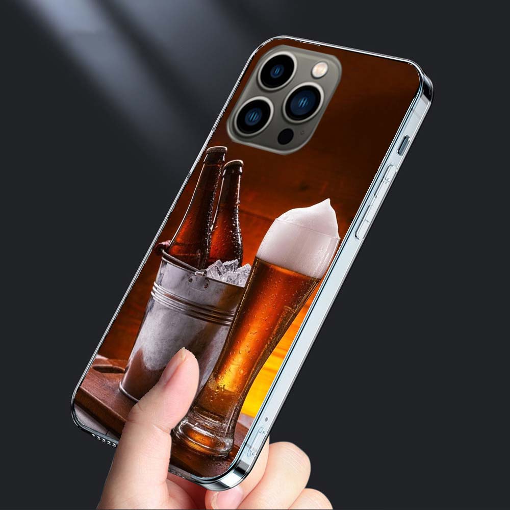 A Fresh Cold Beer Phone Case For Iphone 16E 15 Pro 14 Plus 17E 16 17 Pro Max Air 11 12 13 Mini Shockproof Capa Cute Cover TPU