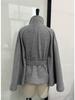 2025 Fall Women's Elegant Stand-up Collar Bell Sleeve Waist-Tie Short Wool Coat