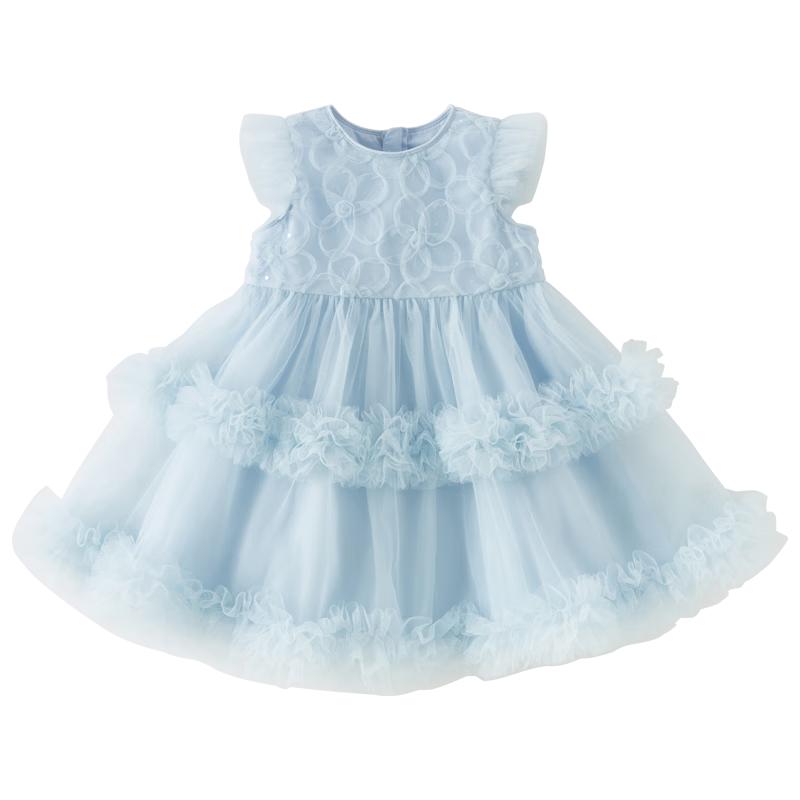 DAVE & BELLA Girls' Summer Mesh A-Line Princess Dress