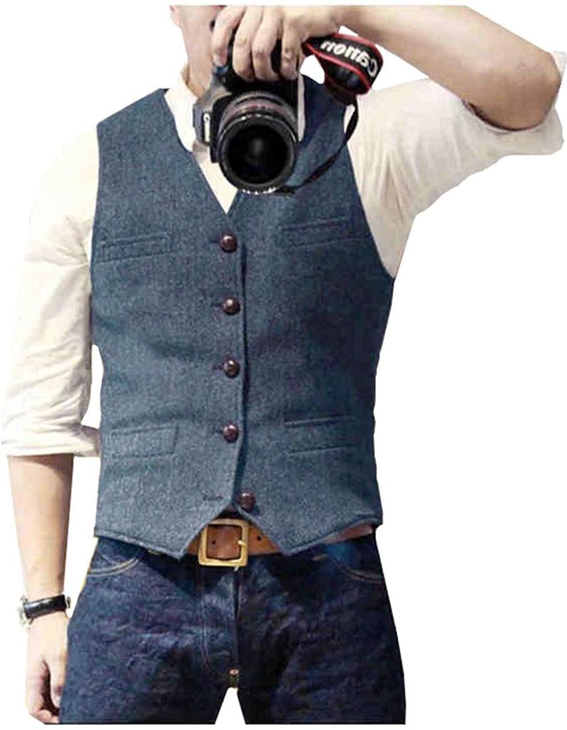 Men's Herringbone Business Casual Vest - British Style Hot Seller