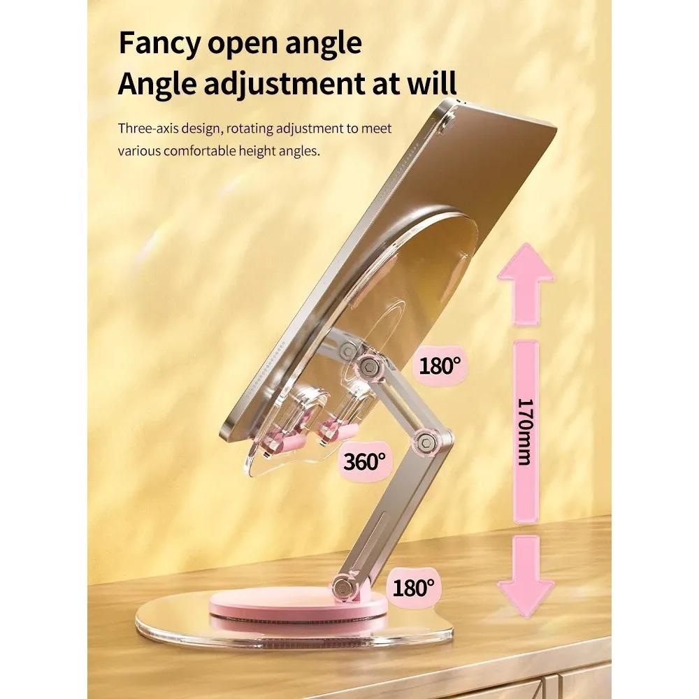 1PC 360° Rotating Mobile Phone Stand Multi-Functional Flat Support Stand Retractable Mobile Phone Stand Desktop
