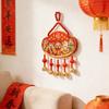 Chinesische Neujahrsdekoration 2026 Jahr des Pferdes Türschild Traditionelles Wandbehang-Ornament mit kleinen Glöckchen für das Frühlingsfest Zuhause Büro Geschäft