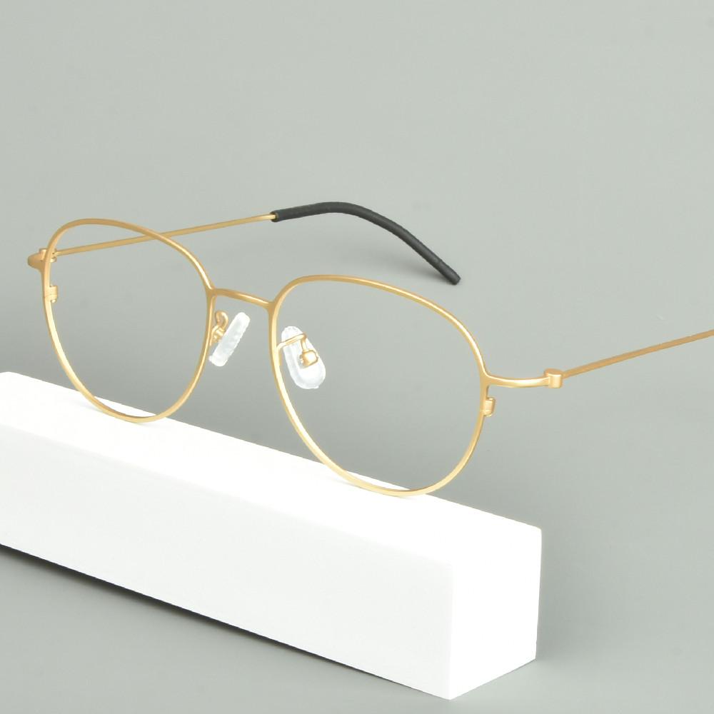 Japanese Handmade Pure Titanium Glasses Frame Men Oval Round Eyeglasses Women Big Face Spectacle Eyewear No Fading Ultralight 6g