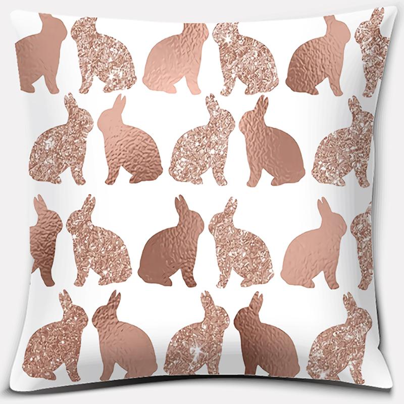 Cute Rabbit Series Pattern Pillowcase Square Pillowcase Home Office Decoration Pillowcase Living Room Bedroom Home Decoration