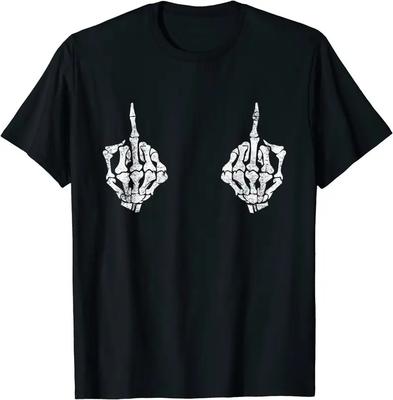 Skeleton Hands On Boobs Funny Spooky Halloween Costume T-Shirt