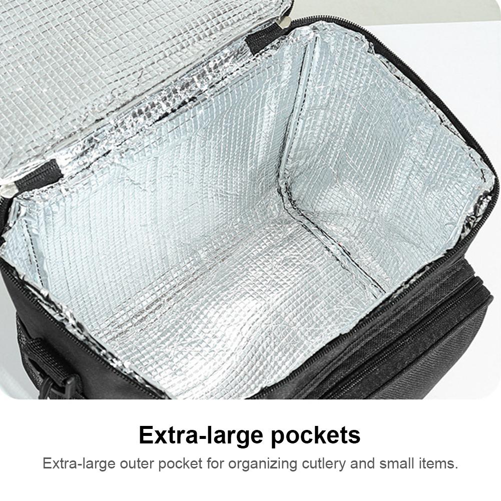 Camping Storage Bag Large Capacity Insulated Lunch Bag with Adjustable Shoulder Strap Insulated Case for Spring Outing Travel
