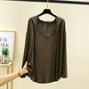 Long Sleeves Modal Hooded Cardigan Women's Thin Loose Outer Wear Sun Protection Top Plus Size Loose Pure Color Casual Outwear