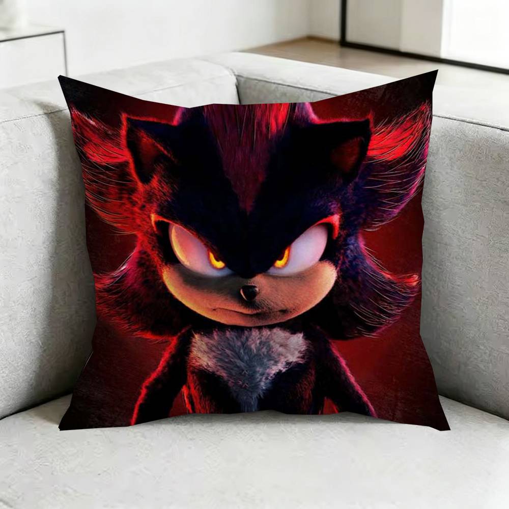 Shadows SonicsS Hedgehog Pillow Case Square DoubleSided Sofa Cushion Cover Bedroom Bedside Pillow Gift
