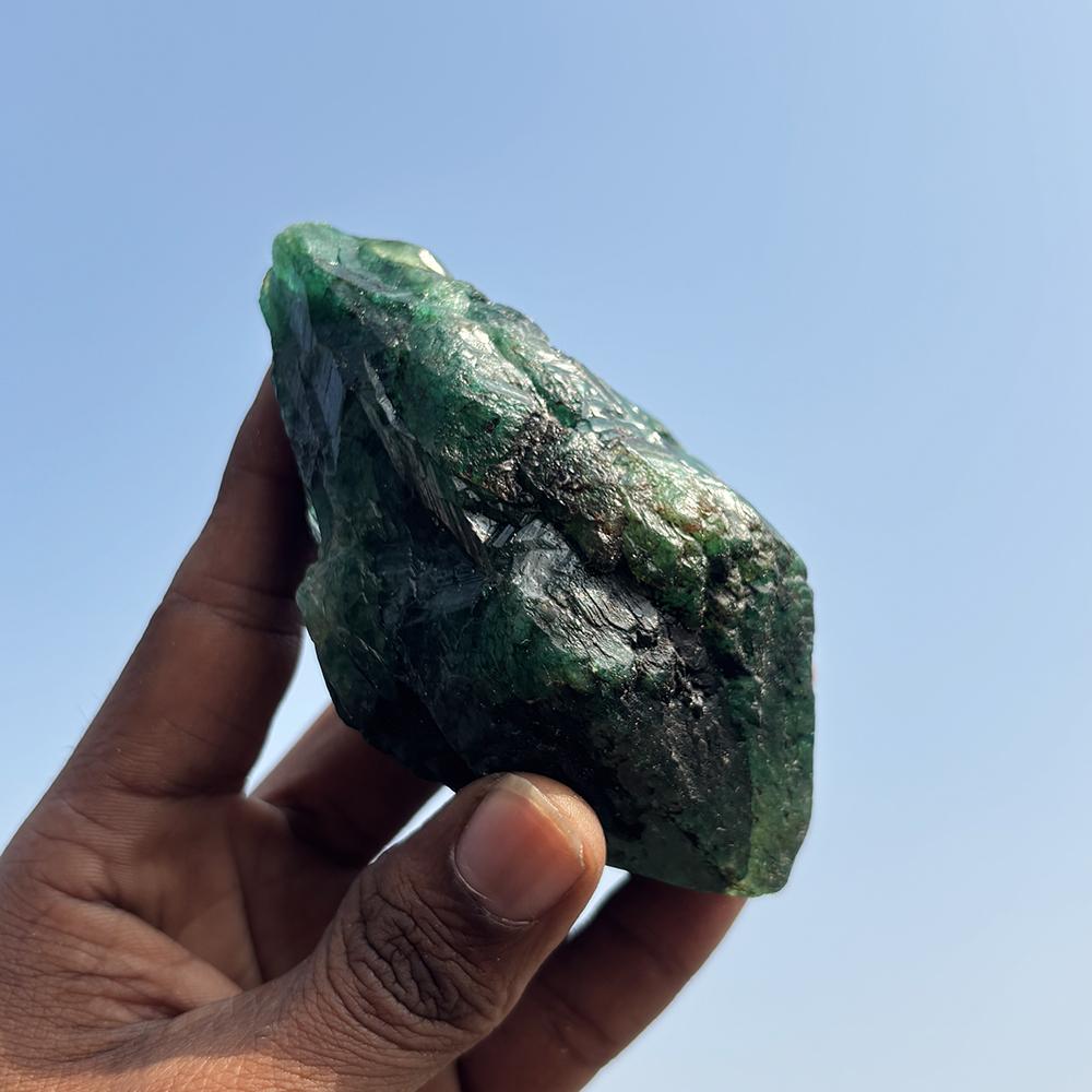 NATURAL Green Emerald 1419 Ct Earth-Mined Uncut Rough CERTIFIED Gemstone