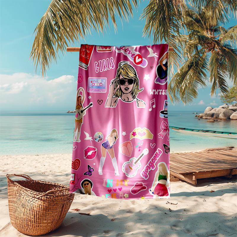 Proof Beach Towel with Taylor Swift Pattern - Soft,absorbent,quick-drying,machine Washable - Perfect for Swimming,camping,bathing
