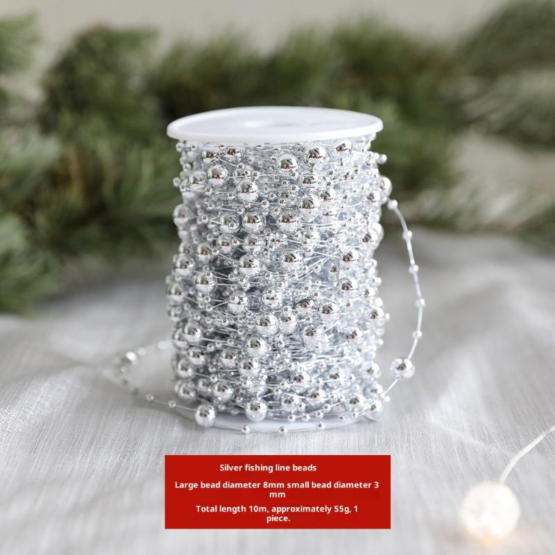 

10 м Рождественское украшение Гирлянда из бусин Искусственные пластиковые бусины Отделка Гирлянда Декор для вечеринки Свадьбы Года Рождества