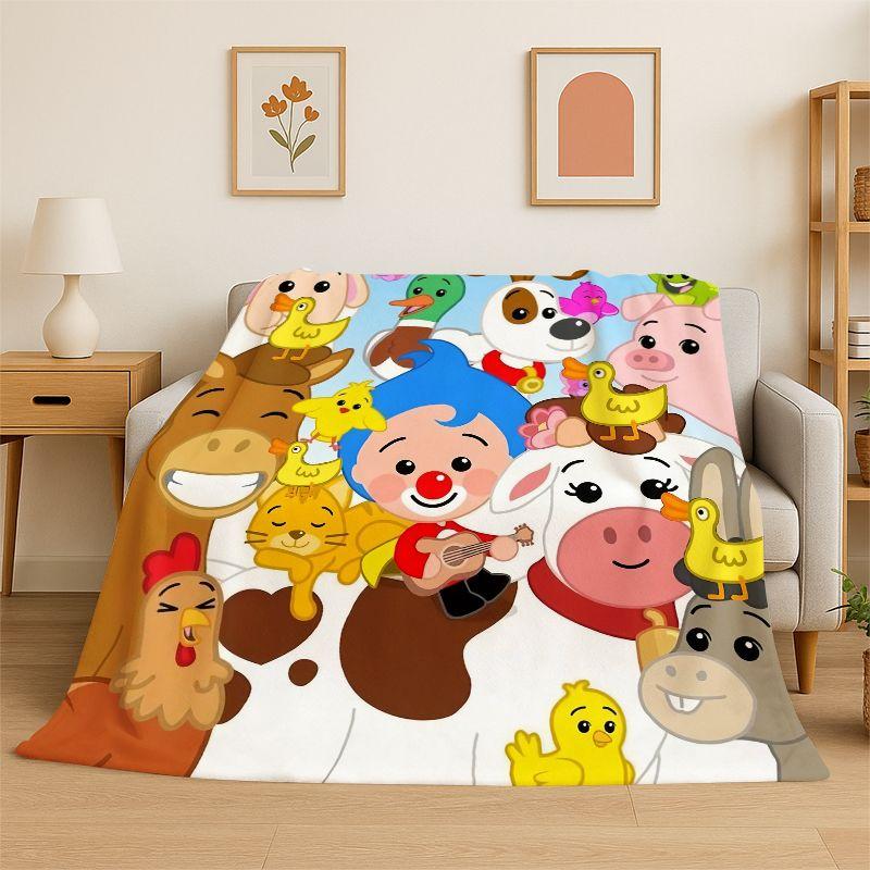 Coperta Morbida in Flanella Plim Plim Cartone Animato, Coperta Accogliente per Letto, Divano, Poltrona, Camera da Letto, Soggiorno, Viaggio, Picnic, Campeggio