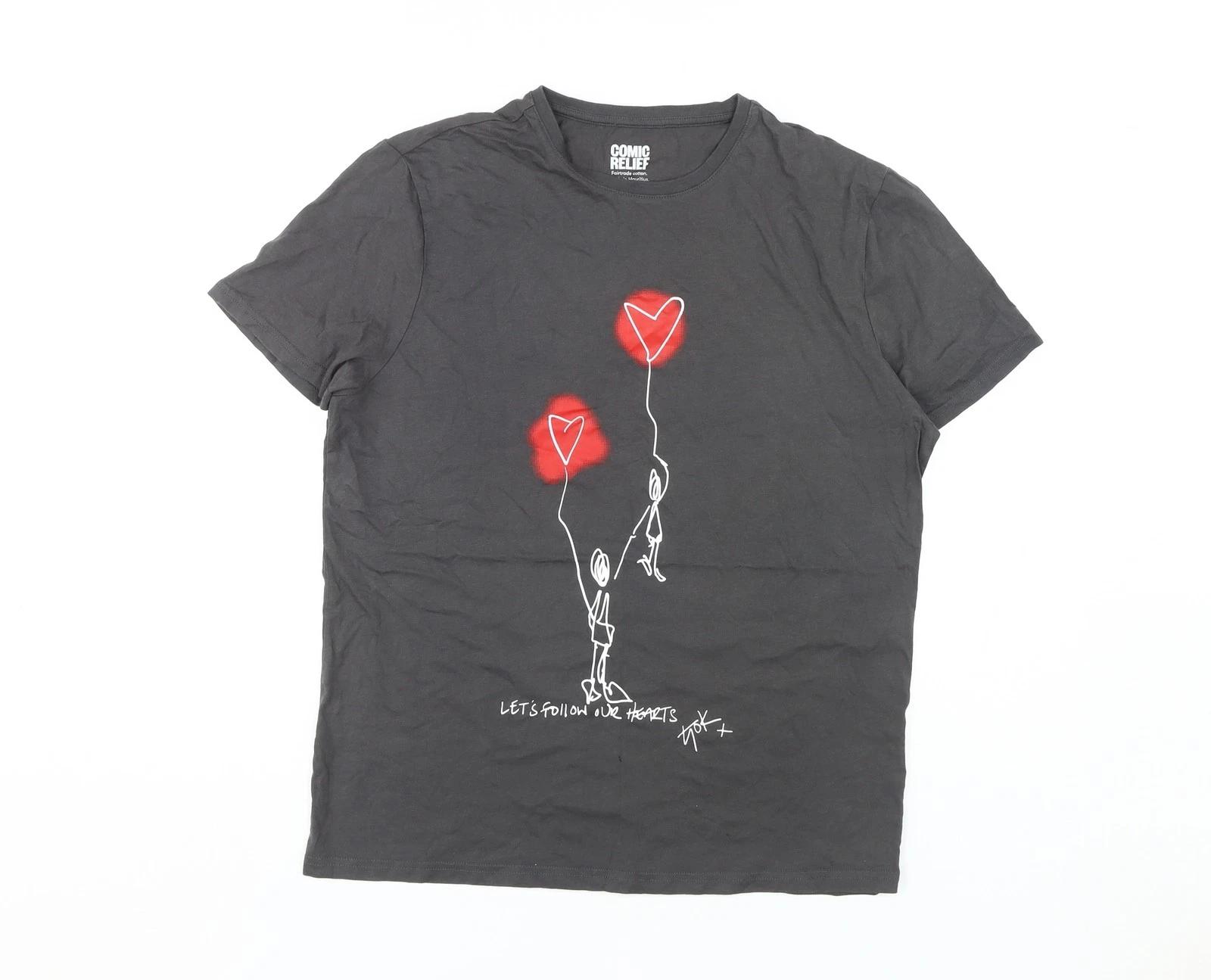 Comic Relief Unisex T-Shirt, Black, S, 100% Cotton L