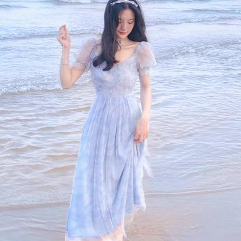 Buy Summer Vintage Dress Women French 