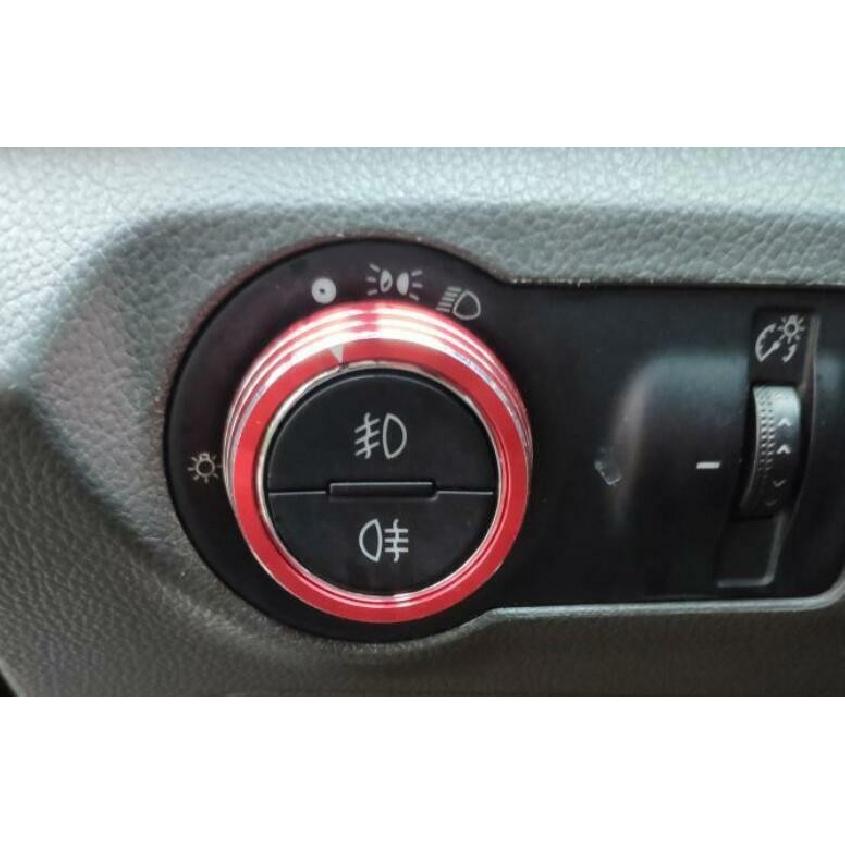 Headlight Button Frame Button Trim 1* For Chevrolet Cruze 2010-2015 Red Aluminum