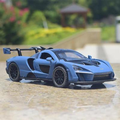 McLaren Senna Supercar Simulation Diecast & Toy Vehicles Sounds & Light Pull Back Car 1:32 Alloy Model Birthday Gifts