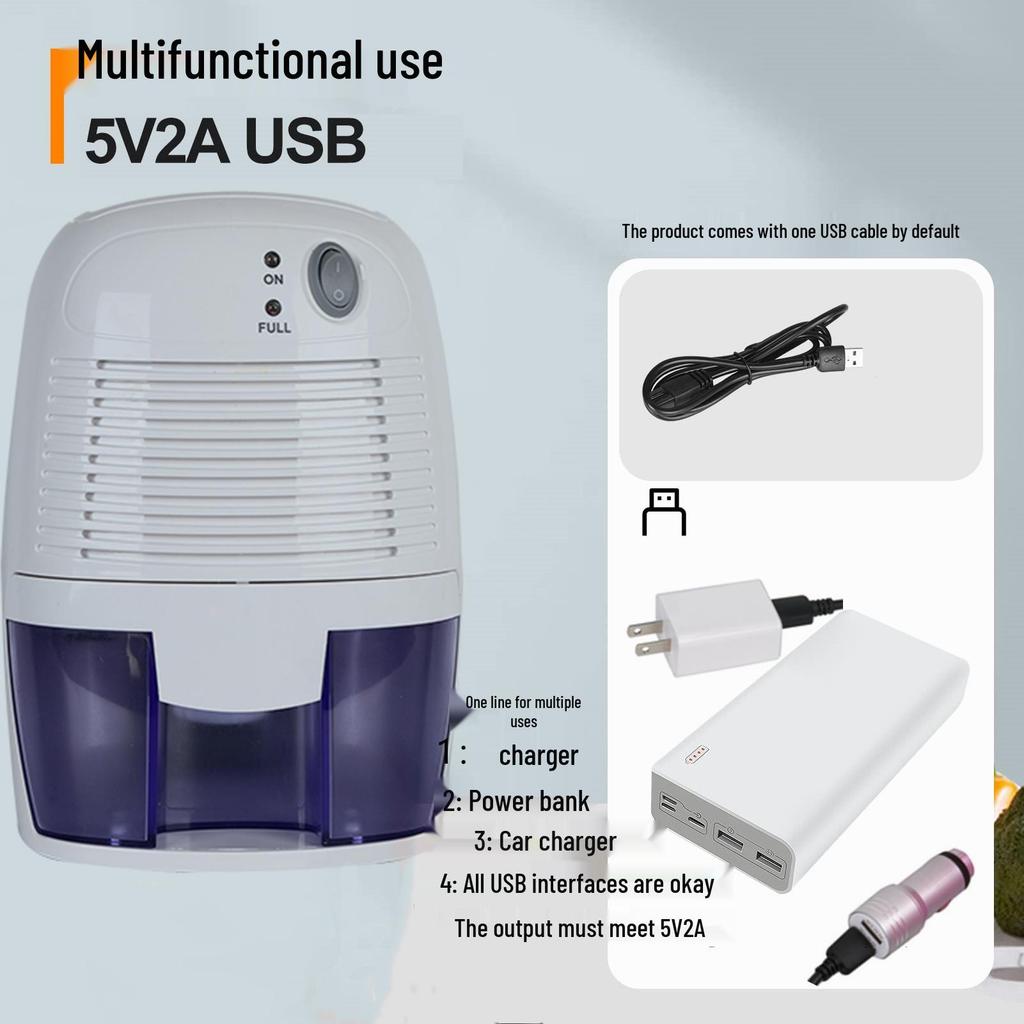 Mini USB-Powered Dehumidifier with 0.5L Tank for Home Use