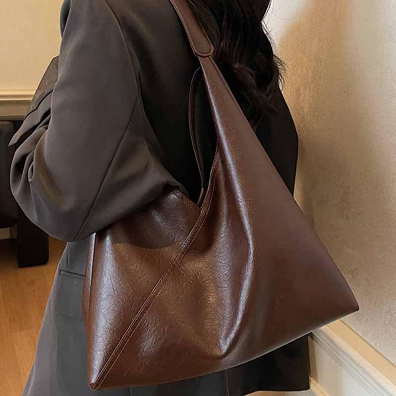 Soft-faced retro large-capacity bag women's 2025 new autumn and winter foreign style versatile single shoulder underarm bag commuter tote bag