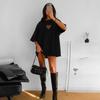 Women's Summer Loose Short-Sleeve T-shirt with Back-Wrapped Collar and Round Neck