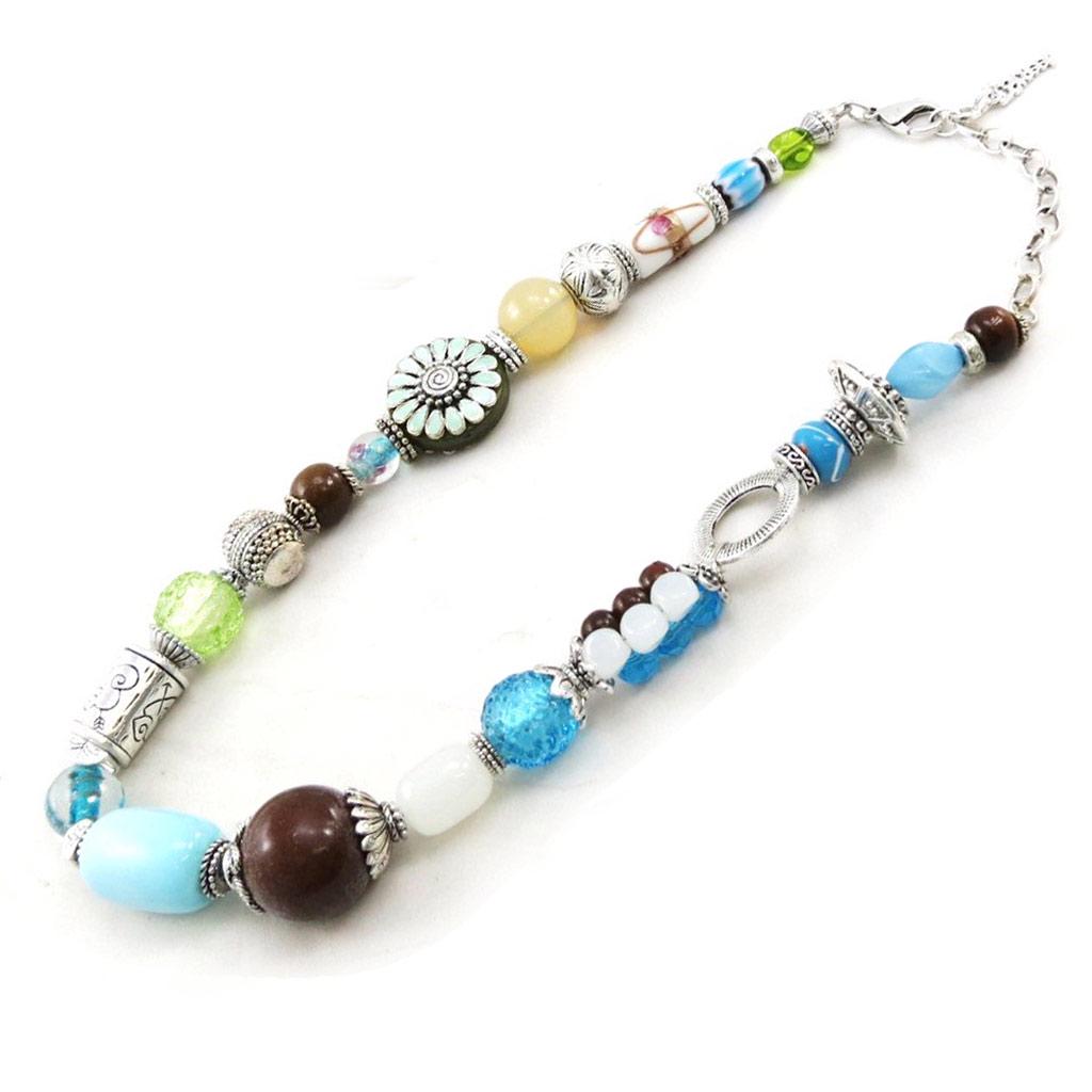 Les Trésors De Lily [E0639] - Green Turquoise 'Douchka' Designer Necklace